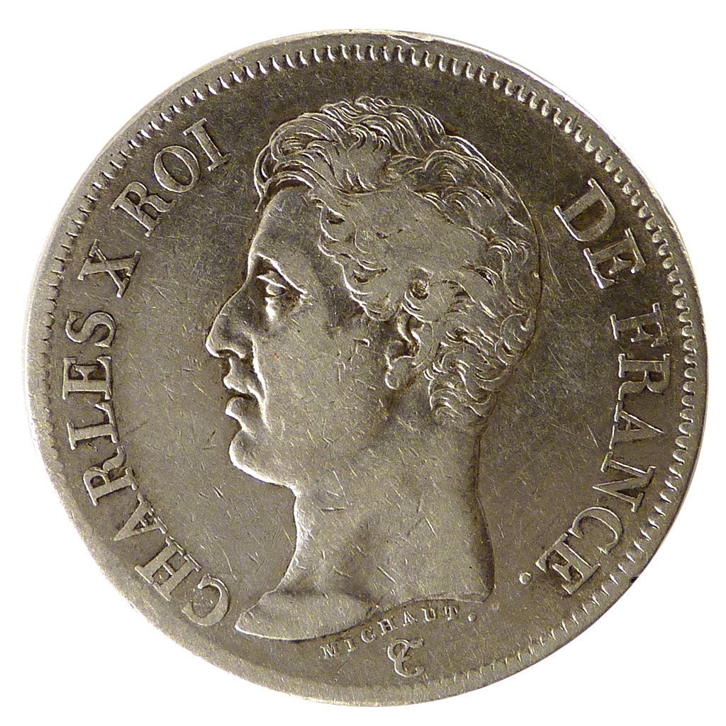 FRANCE, Charles X, 5 Francs, 1826, Toulouse, KM #720.9, VF(20-25), Silver,...