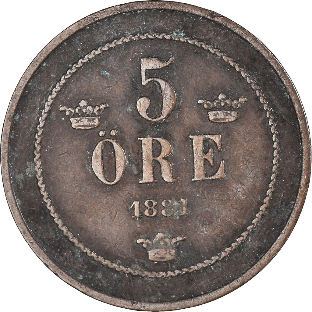 Moneta, Szwecja, 5 Öre, 1881