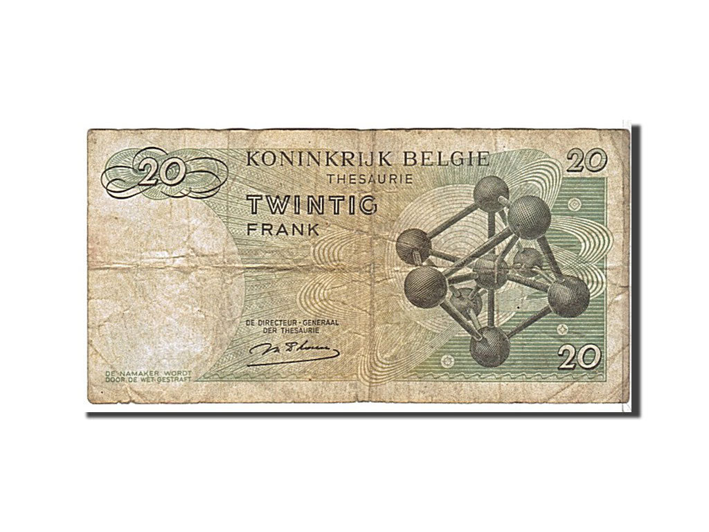 Billete, 20 Francs, 1964, Bélgica, BC+