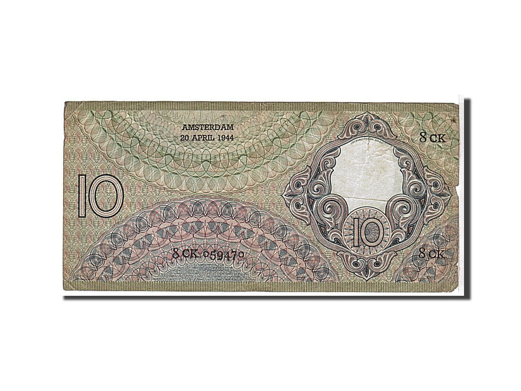 Netherlands, 10 Gulden, 1944, KM #59, EF(40-45), 8CK059470