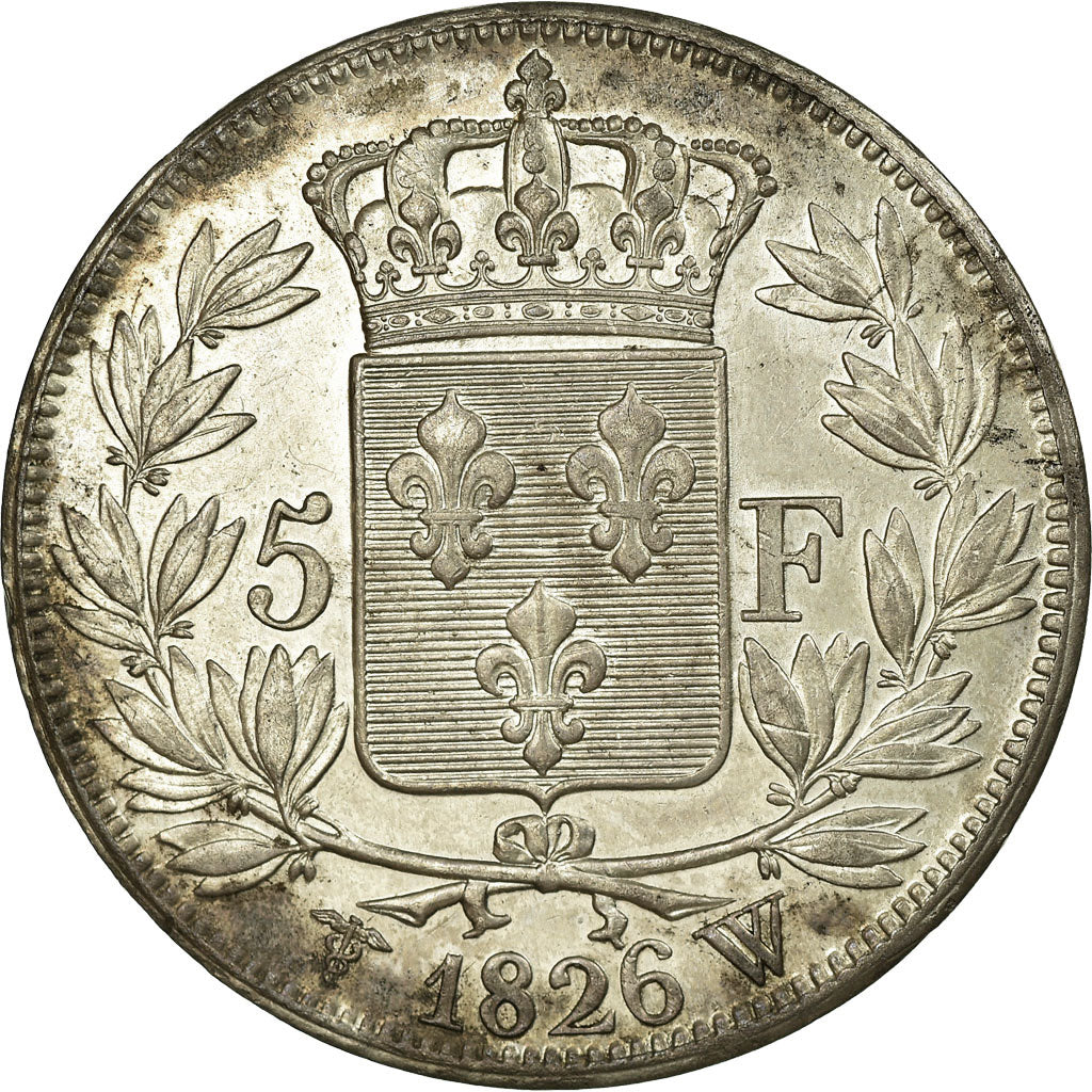 Moneta, Francia, Charles X, 5 Francs, 1826, Lille, BB+, Argento, Gadoury:643
