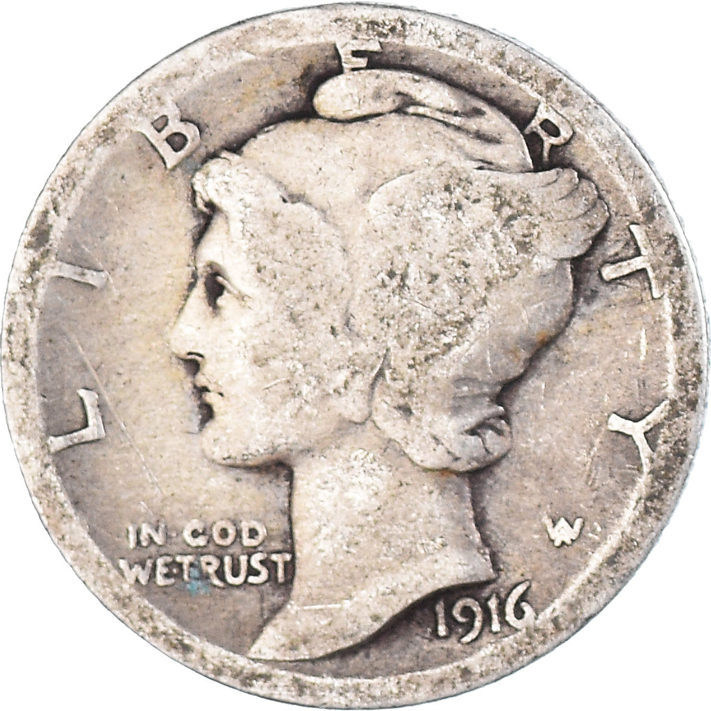 Münze, Vereinigte Staaten, Dime, 1916