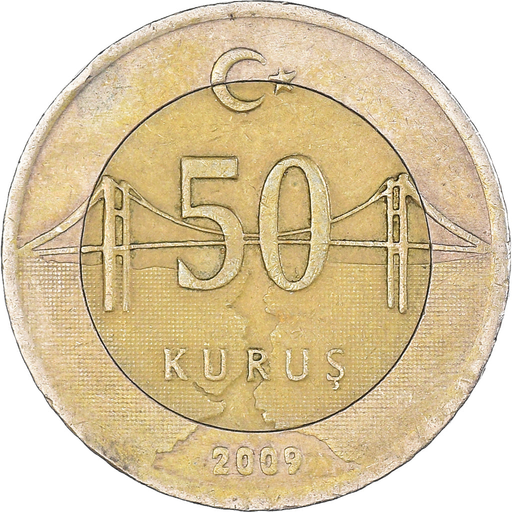 Monnaie, Turquie, 50 Kurus, 2009