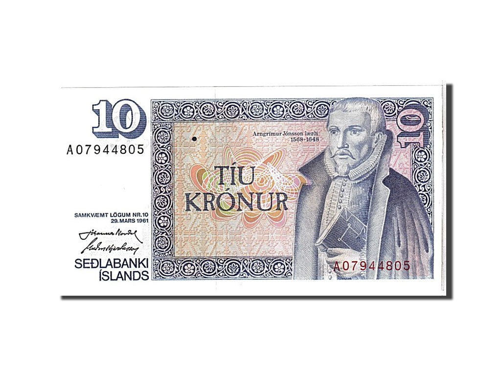 Billete, 10 Kronur, 1961, Islandia, KM:48a, UNC