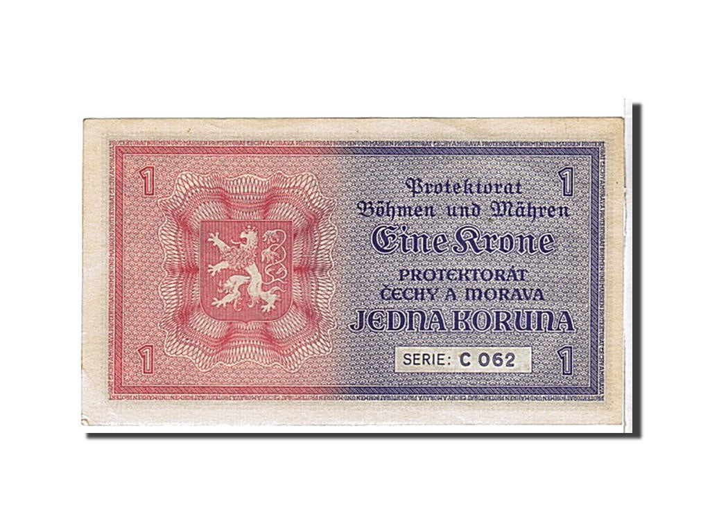 Bohemia and Moravia, 1 Koruna, 1939, KM #3a, AU(55-58), C062