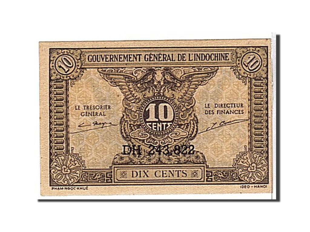 French Indo-China, 10 Cents, 1942, KM #89a, UNC(63), DH243822