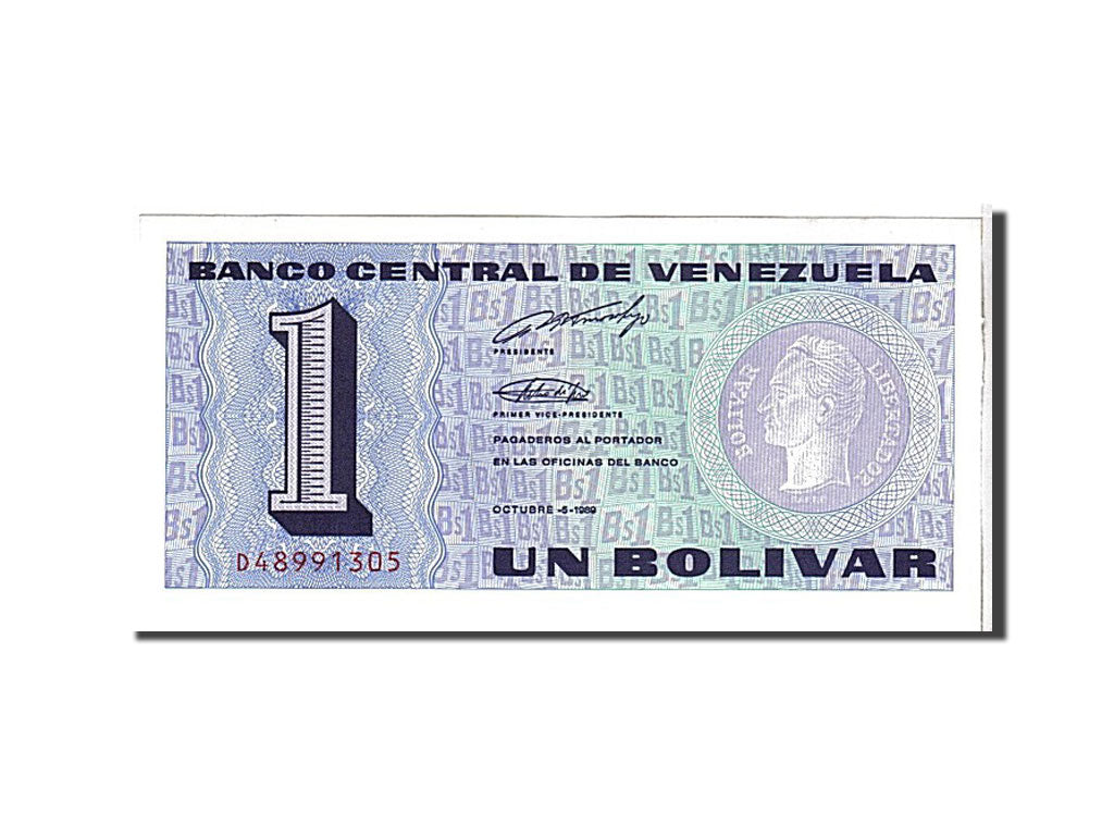 Banknote, Venezuela, 1 Bolivar, 1989, KM:68, UNC(65-70)