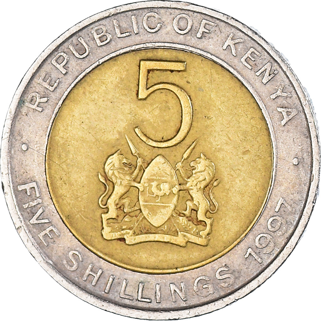 Moeda, Quénia, 5 Shillings, 1997