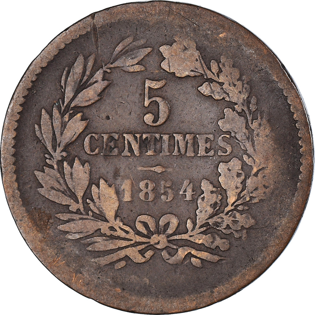 Coin, Luxembourg, 5 Centimes, 1854