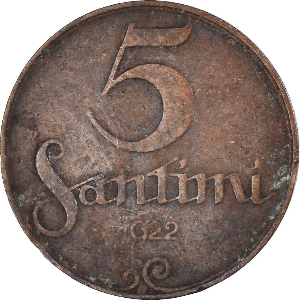Moneta, Łotwa, 5 Santimi, 1922