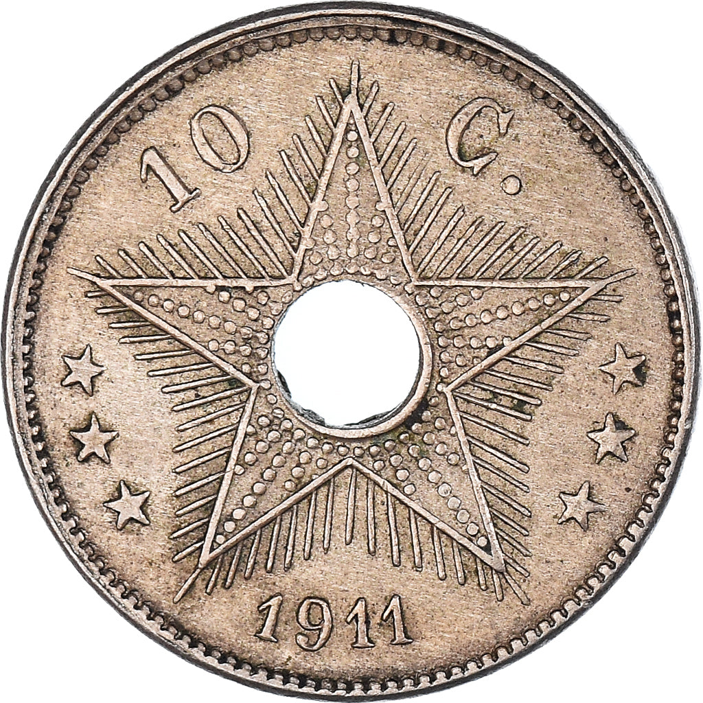 Moeda, Congo Belga, 10 Centimes, 1911