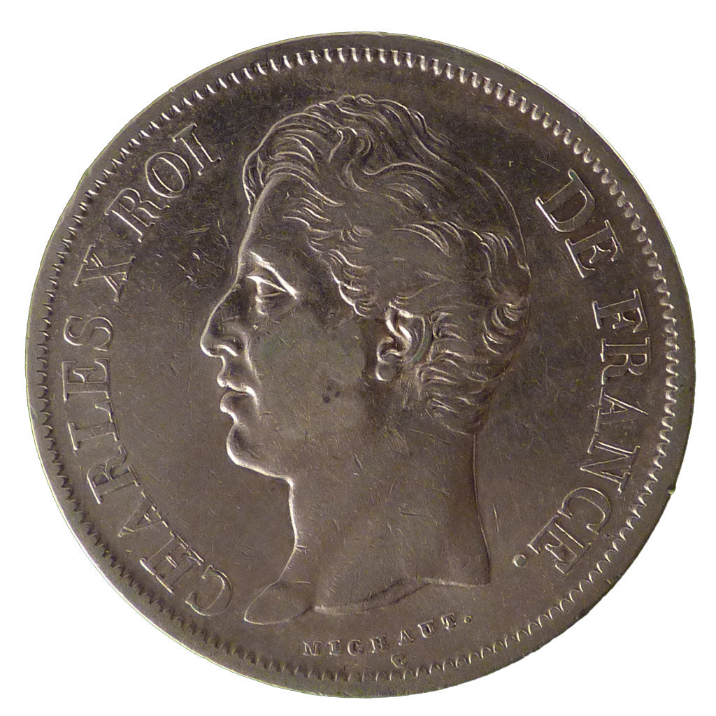 FRANCE, Charles X, 5 Francs, 1828, Lille, KM #728.13, AU(50-53), Silver,...