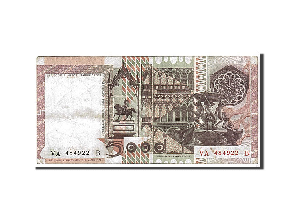 Italy, 5000 Lire, 1979, KM #105a, EF(40-45), VA484922B