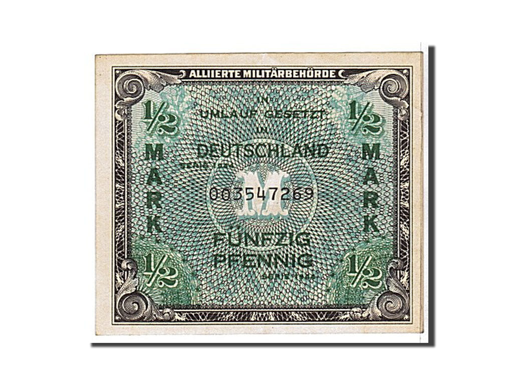 Billet, Allemagne, 1/2 Mark, 1944, KM:191a, SUP