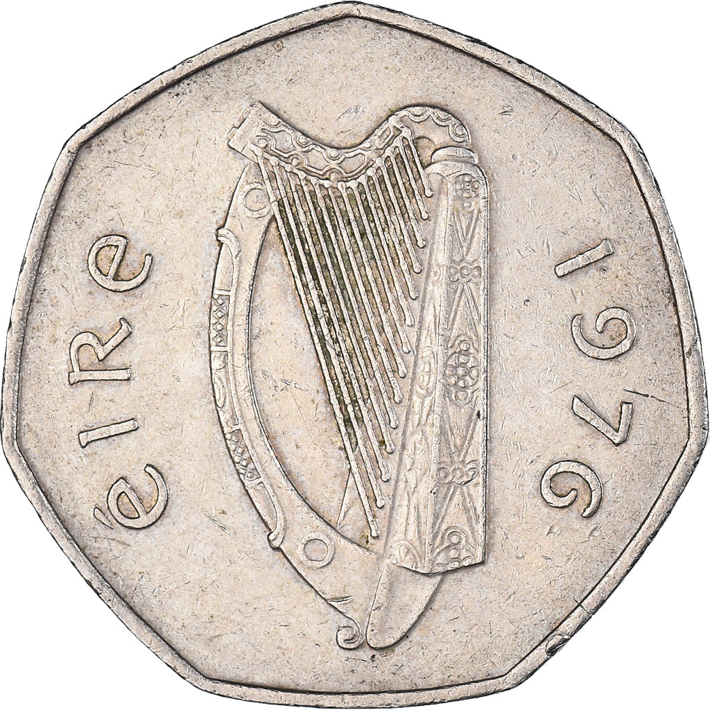 Moneda, REPÚBLICA DE IRLANDA, 50 Pence, 1976