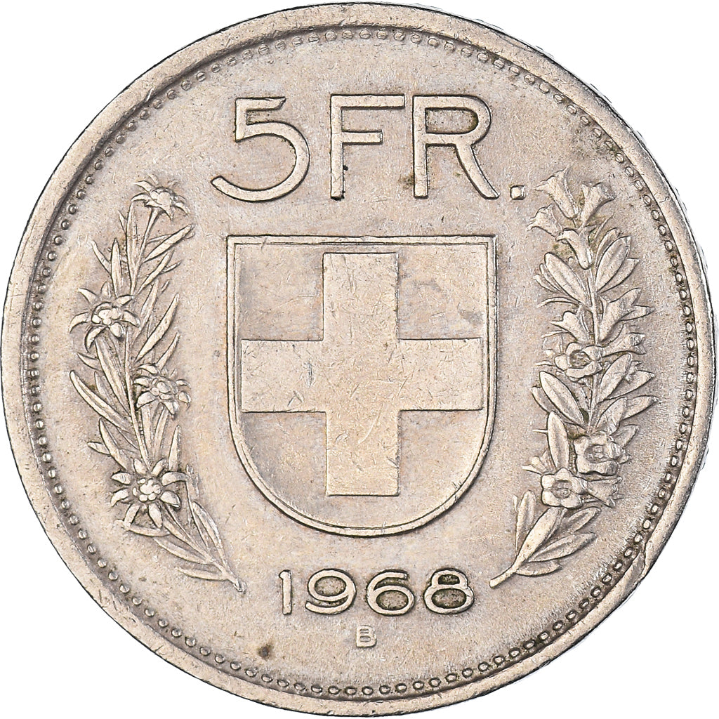 Munten, Zwitserland, 5 Francs, 1968