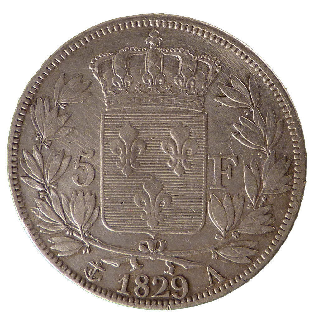 Francia, Charles X, 5 Francs, 1829, Paris, MB+, Argento, Gadoury:644
