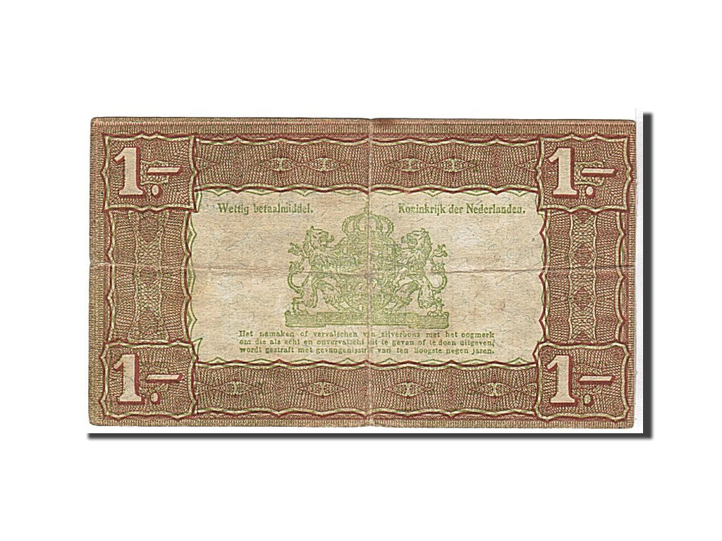 Billete, 1 Gulden, 1938, Países Bajos, KM:61, MBC