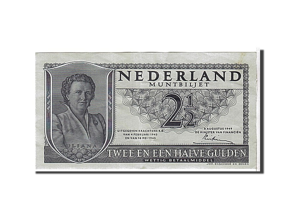 Netherlands, 2 1/2 Gulden, 1949, KM #73, AU(50-53), 1ZH063072