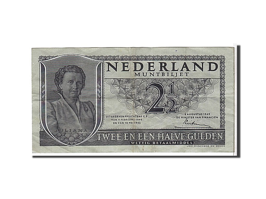 Billete, 2 1/2 Gulden, 1949, Países Bajos, MBC