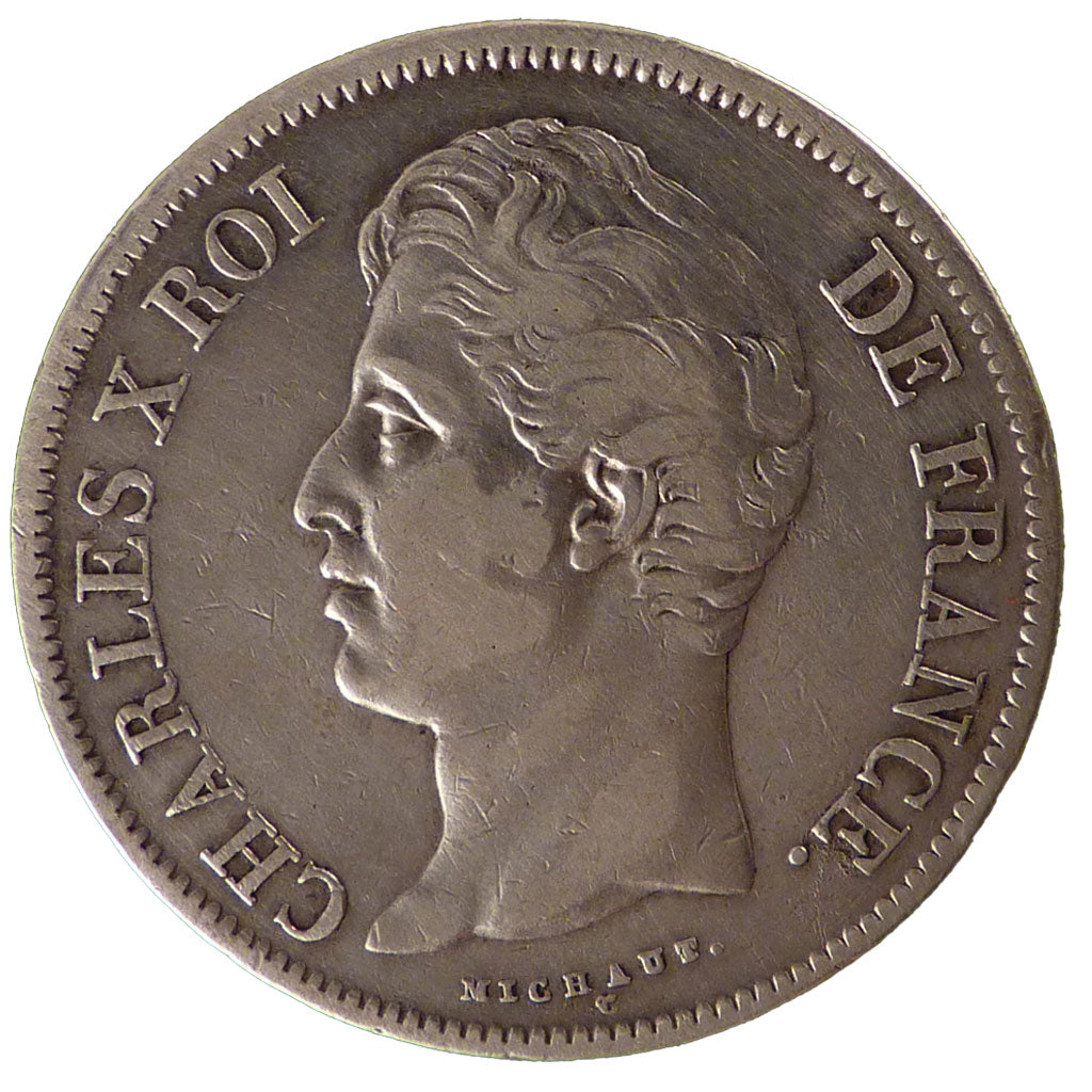 FRANCE, 5 Francs, 1829, La Rochelle, EF(40-45), Silver, Gadoury #644, 24.50