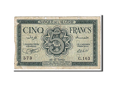 Algeria, 5 Francs, 1942, KM #91, VG(8-10), 573C163