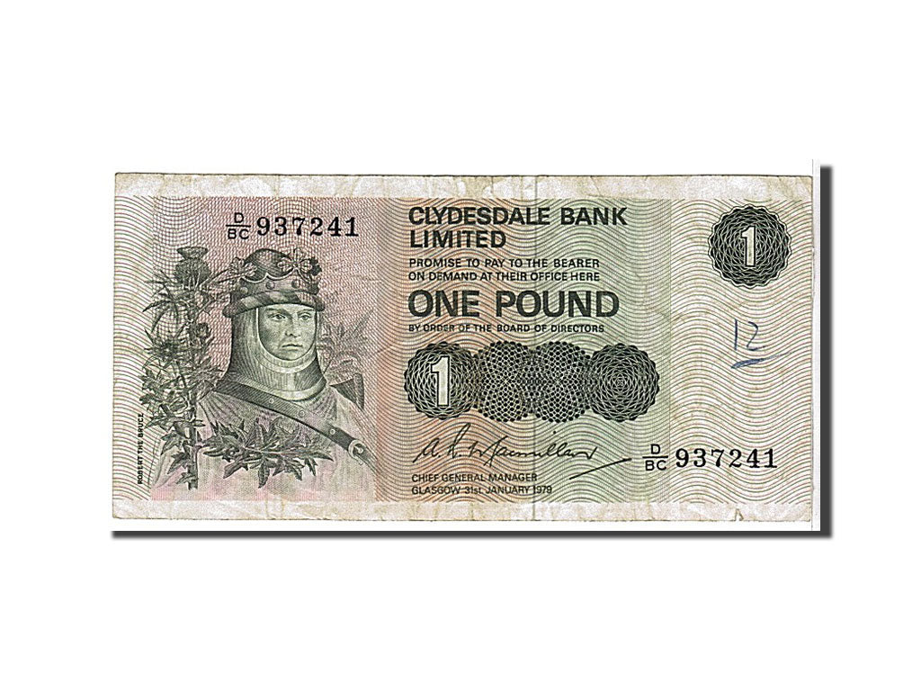 Billete, 1 Pound, 1979, Escocia, KM:204c, BC+