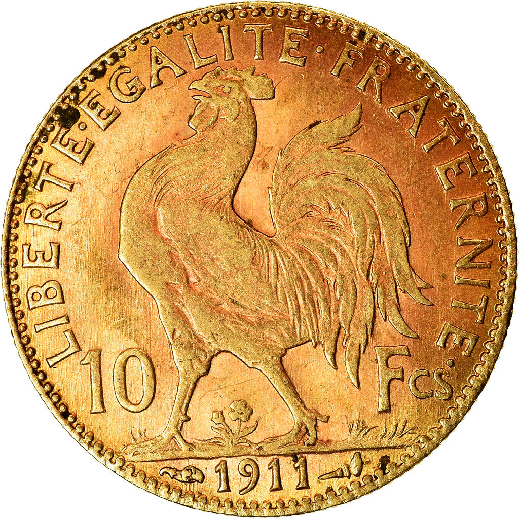 Coin, France, Marianne, 10 Francs, 1911, Paris, AU(55-58), Gold, KM:846