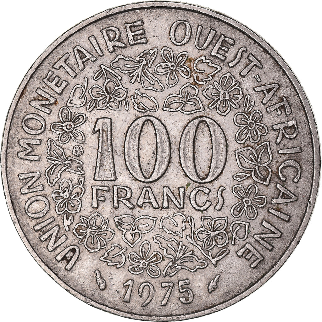 Coin, West African States, 100 Francs, 1975, Pessac, EF(40-45), Nickel, KM:4