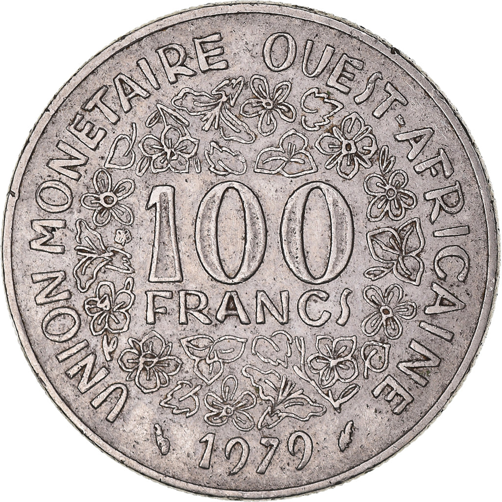 Moneda, Estados del África Occidental, 100 Francs, 1979, Pessac, MBC, Níquel