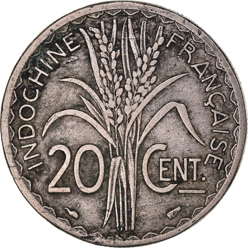 Coin, FRENCH INDO-CHINA, 20 Cents, 1939, Paris, EF(40-45), Copper-nickel