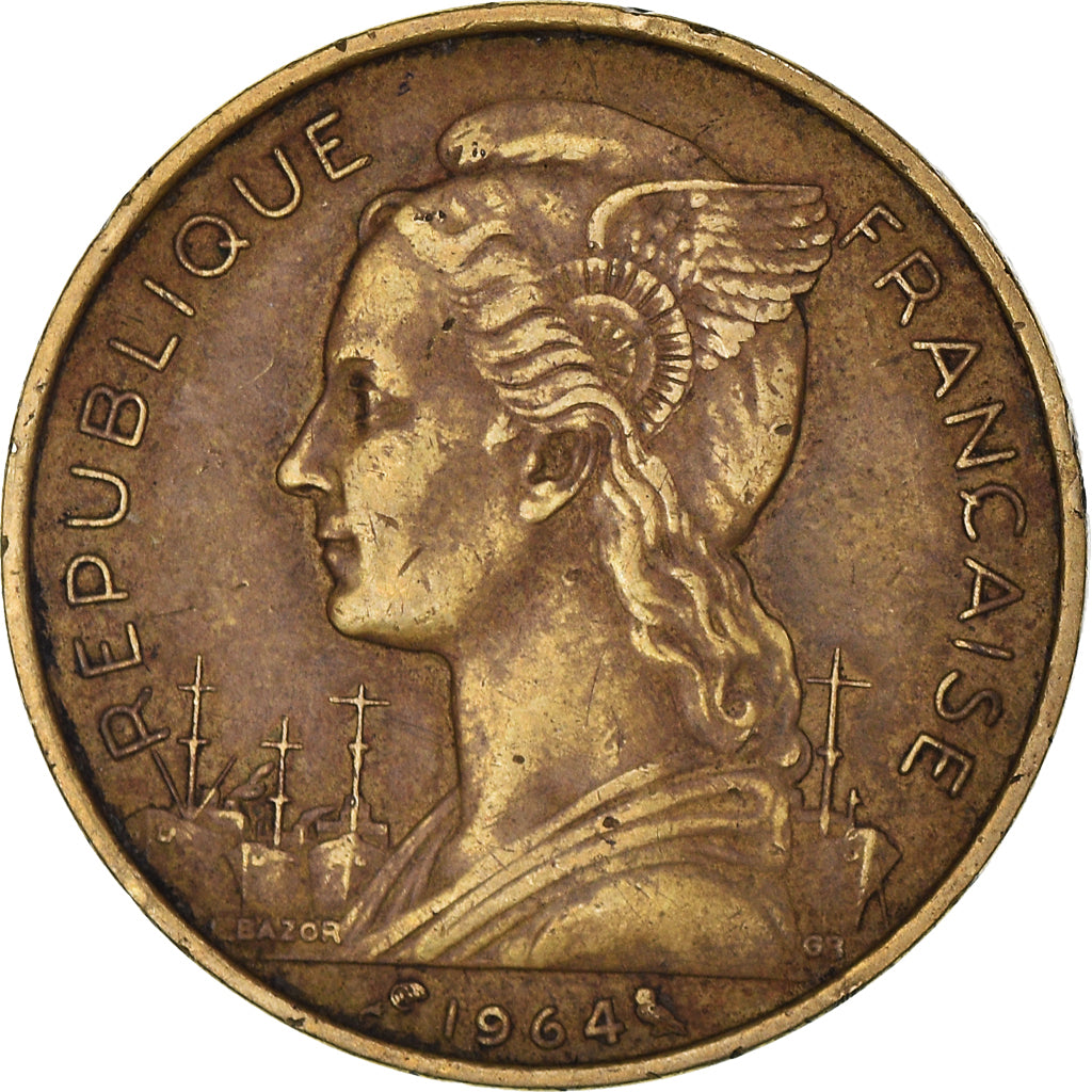 Moeda, Comores, 20 Francs, 1964, Paris, EF(40-45), Alumínio-Bronze, KM:8