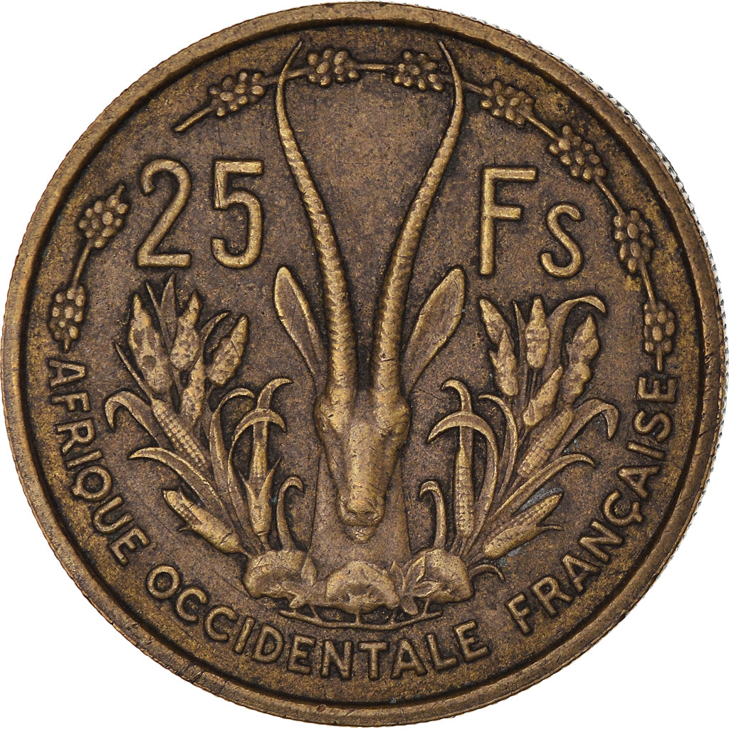 Münze, French West Africa, 25 Francs, 1956, SS+, Aluminum-Bronze, KM:7