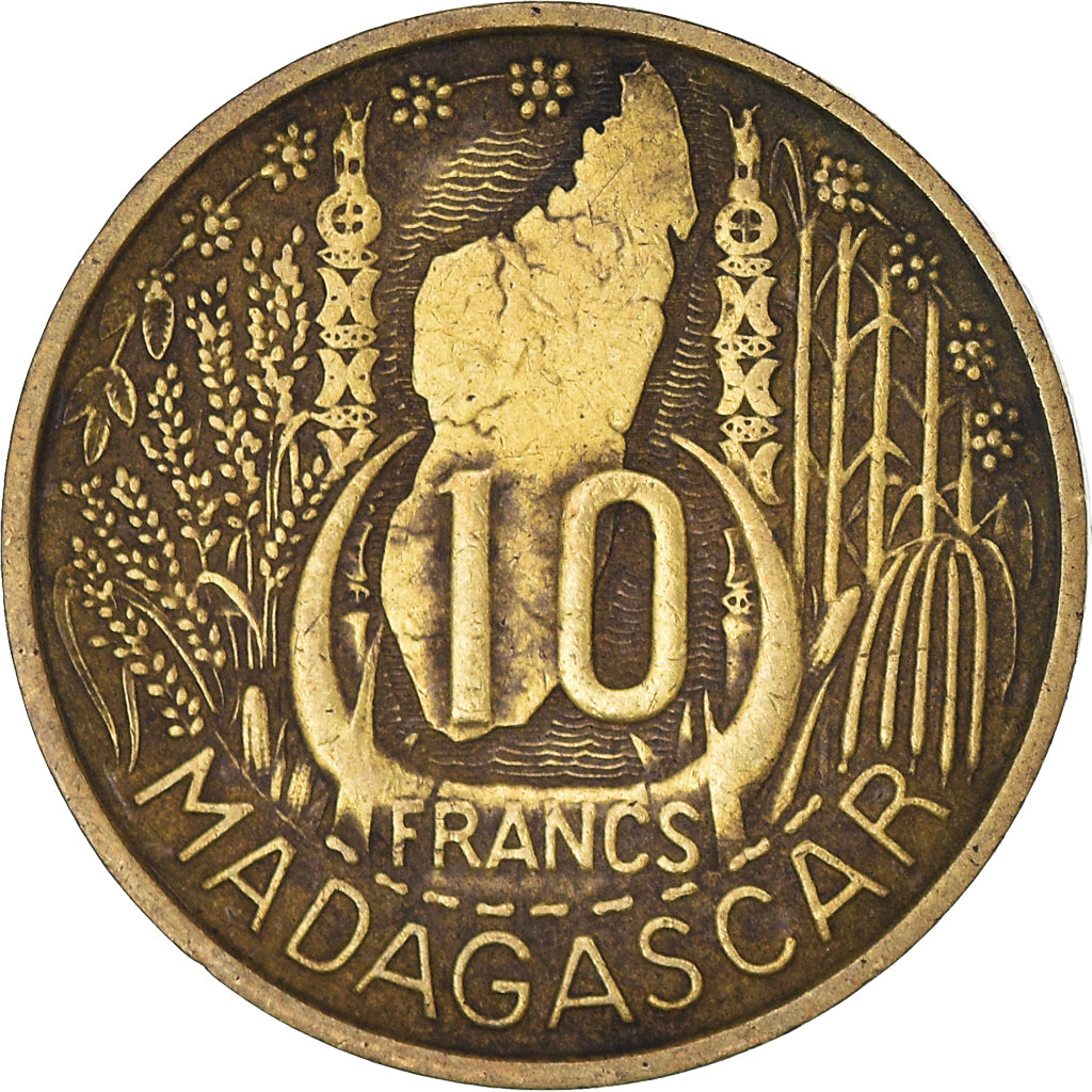 Münze, Madagascar, 10 Francs, 1953, Paris, S+, Aluminum-Bronze, KM:6