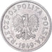 Monnaie, Pologne, 20 Groszy, 1949, Kremnica, SUP, Aluminium, KM:43a