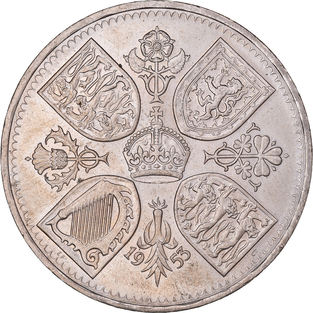 Monnaie, Grande-Bretagne, Elizabeth II, Crown, 1953, TTB+, Cupro-nickel, KM:894