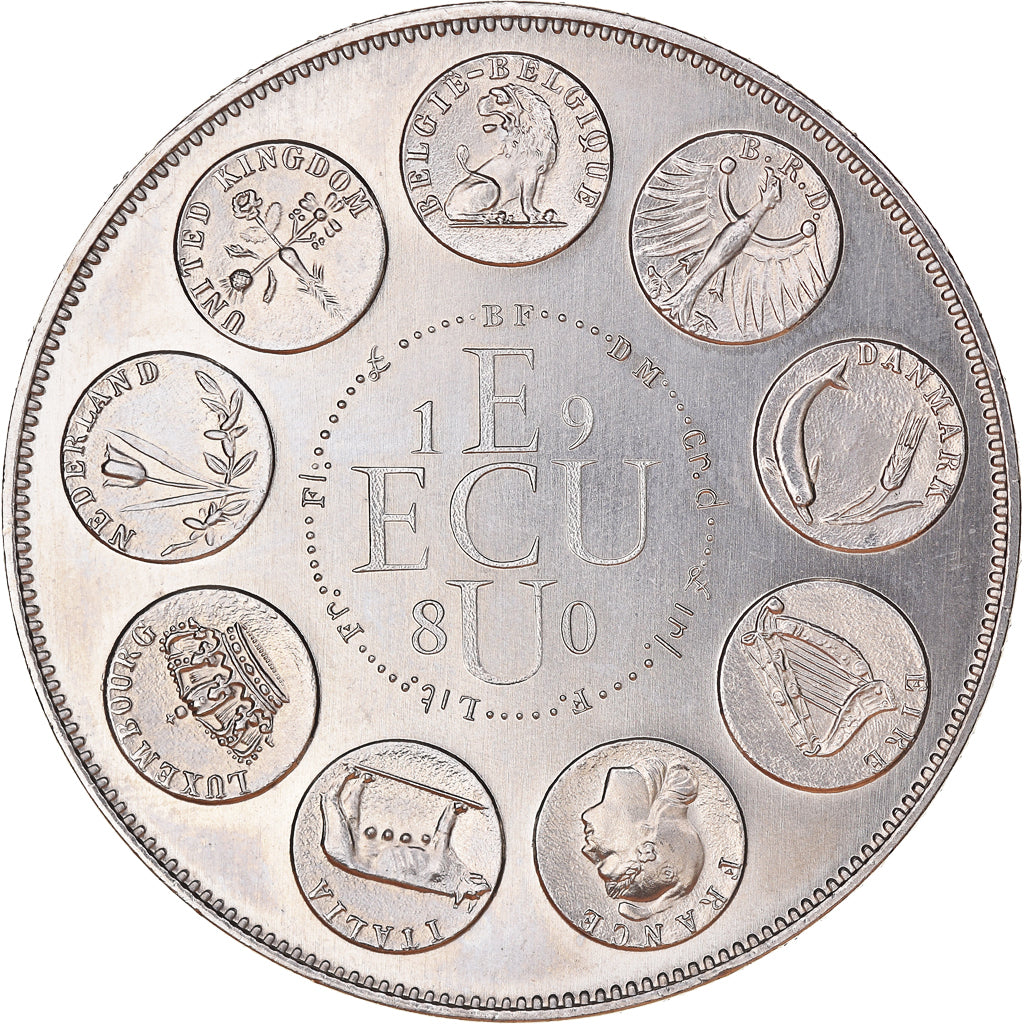 France, Medal, Ecu Europa, Europe Assise, 1980, Rodier, MS(65-70), Copper-nickel