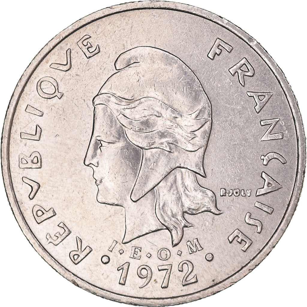 Moneta, Nuova Caledonia, 20 Francs, 1972, Paris, BB+, Nichel, KM:12