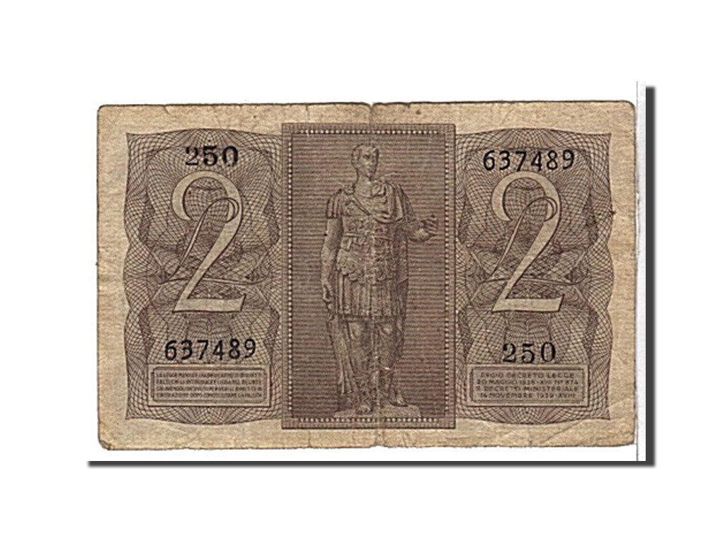Italy, 2 Lire, 1939, KM #27, VF(20-25), 250637489