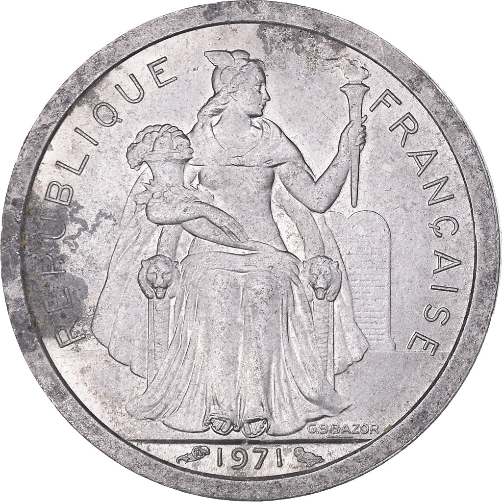 Moneta, Nuova Caledonia, Franc, 1971, Paris, BB, Alluminio, KM:8