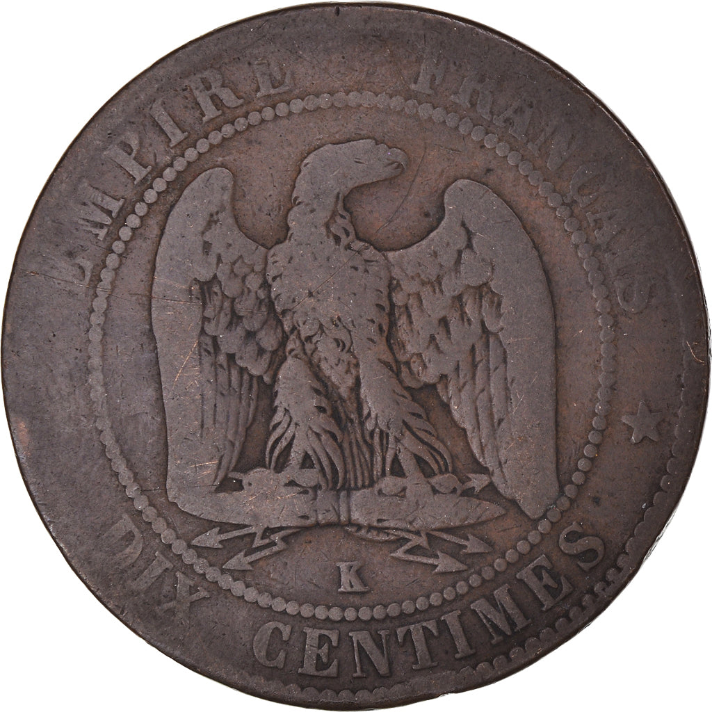 Munten, Frankrijk, Napoleon III, Napoléon III, 10 Centimes, 1862, Bordeaux