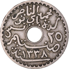 Münze, Tunesien, Muhammad al-Nasir Bey, 25 Centimes, 1920, Paris, VZ
