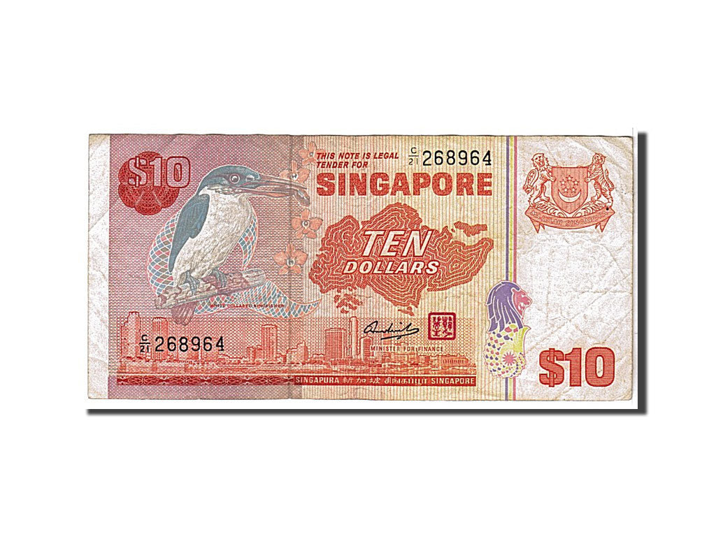 Biljet, Singapur, 10 Dollars, 1979, KM:11a, TTB