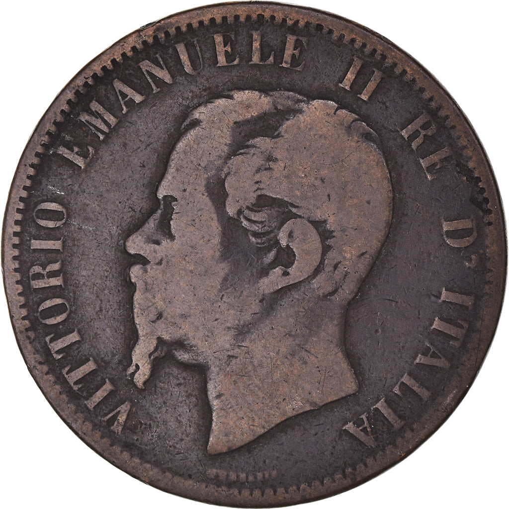 Münze, Italien, Vittorio Emanuele II, 10 Centesimi, 1862, Milan, SGE+, Kupfer