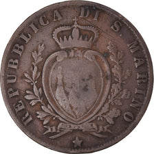 Coin, San Marino, 5 Centesimi, 1894, Rome, VF(30-35), Copper, KM:1