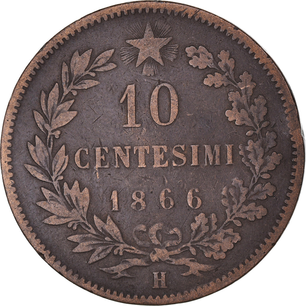 Münze, Italien, Vittorio Emanuele II, 10 Centesimi, 1866, Birmingham, SS
