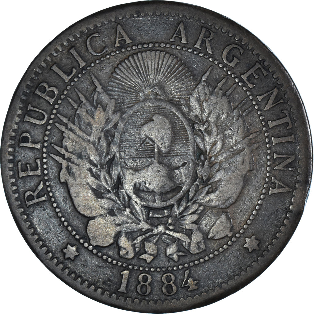 Munten, Argentinië, 2 Centavos, 1884, ZF, Bronzen, KM:33