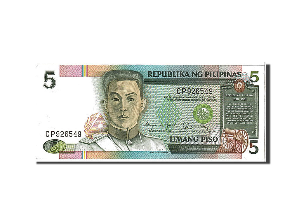 Banknote, Philippines, 5 Piso, 1987, AU(55-58)