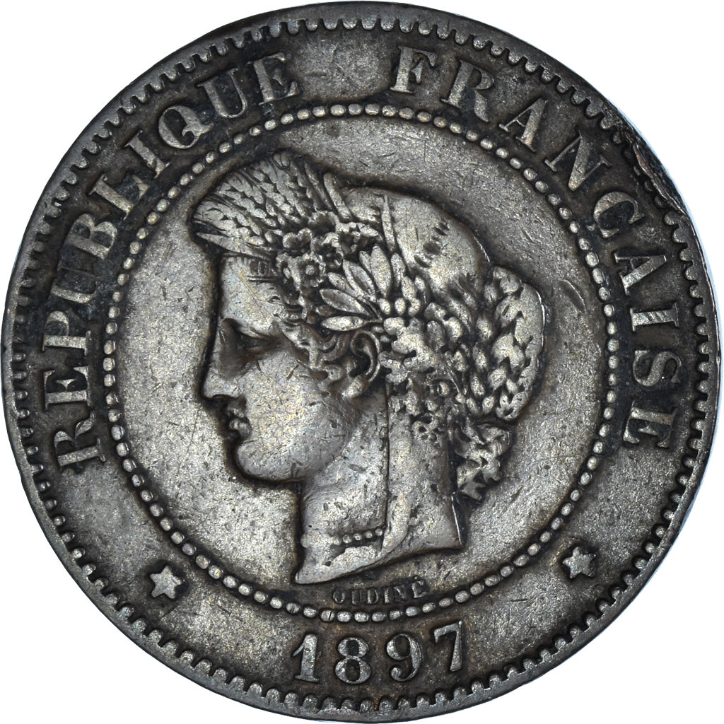 Coin, France, Cérès, 5 Centimes, 1897, Paris, EF(40-45), Bronze, KM:821.1