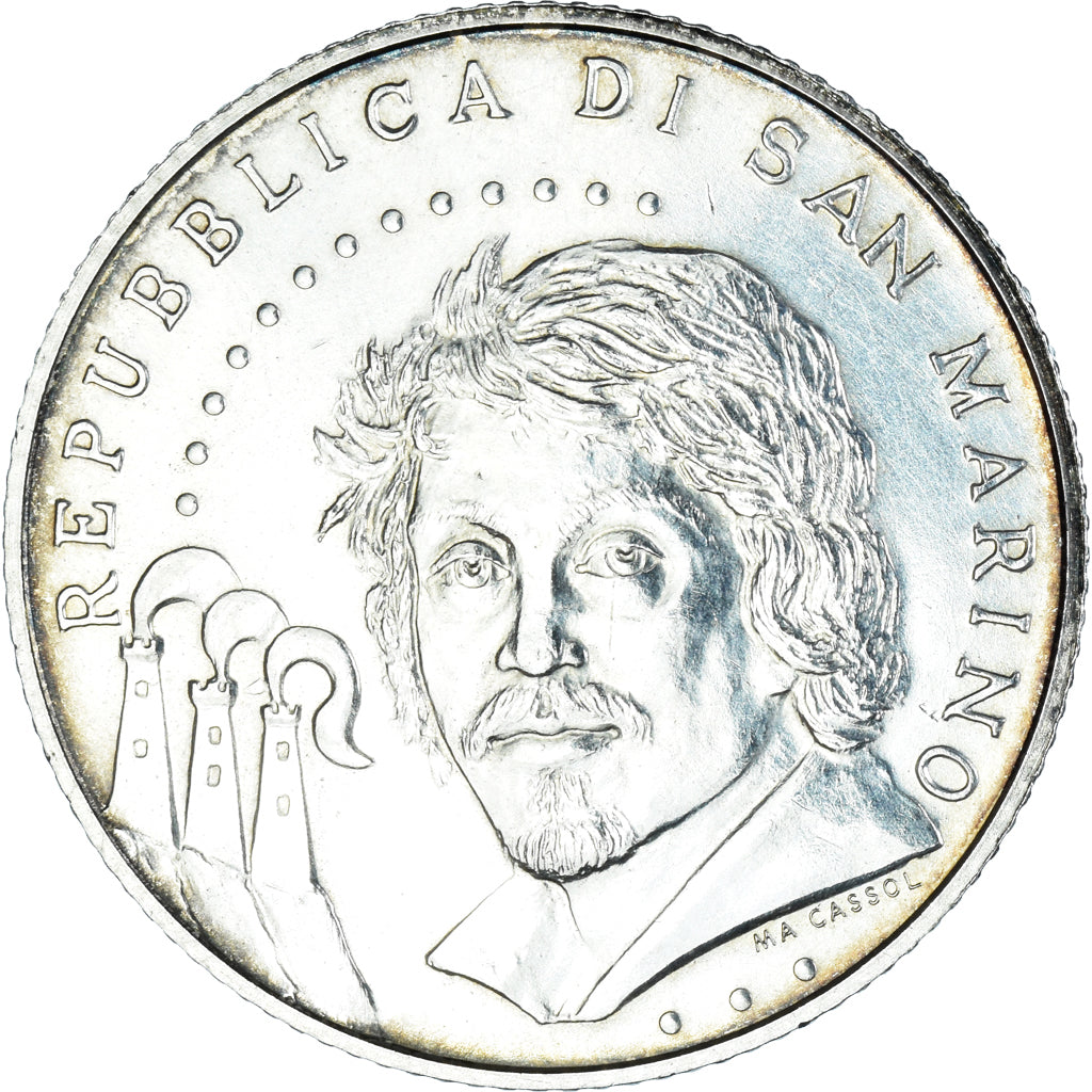 San Marino, 5 Euro, Caravaggio, 2010, Rome, FDC, Plata, KM:496